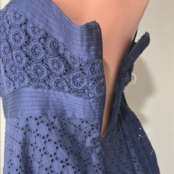 Donna Morgan Women’s Fit & Flare Dress 100%Cotton Belted Eyelet Lace Lined Sz 14 - Picture 8 of 14